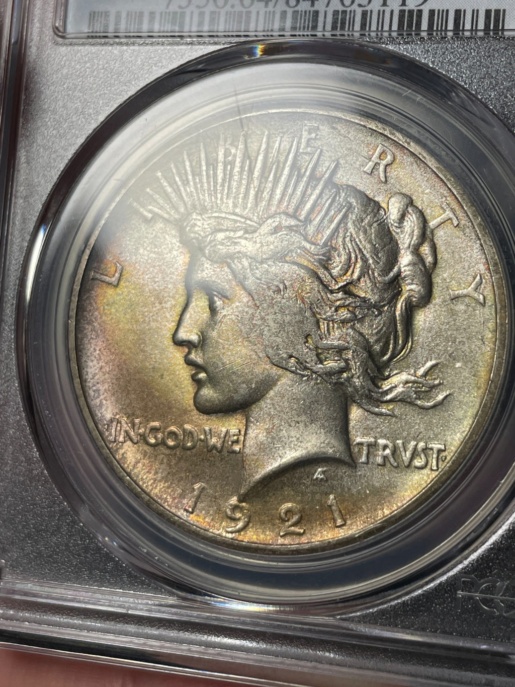 1921 PCGS MS64 Peace Silver Dollar Key Date Toned