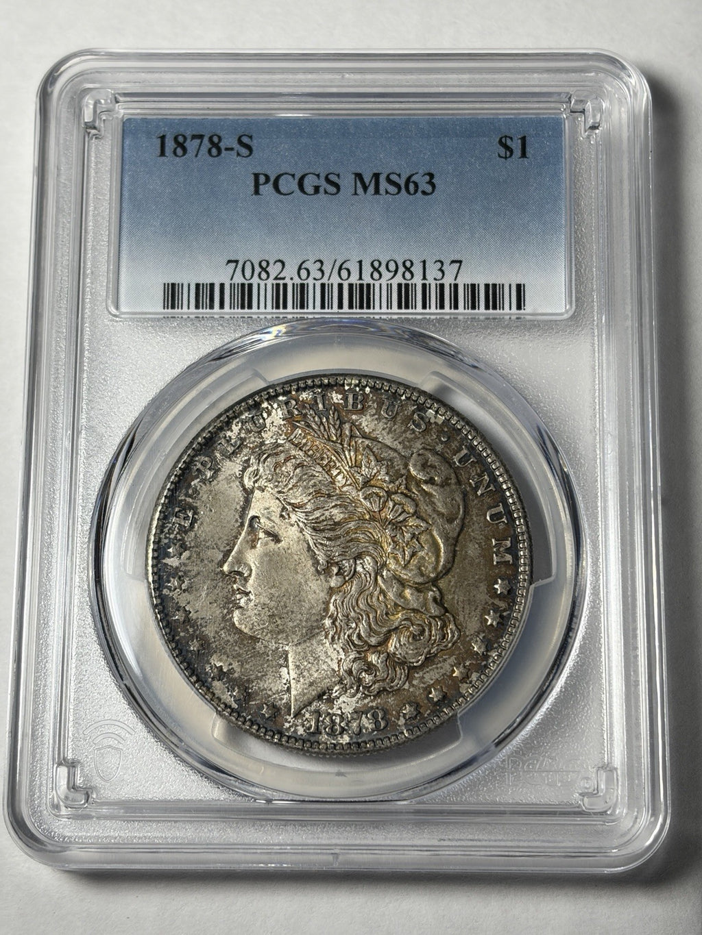 1878-S PCGS MS63 Morgan Silver Dollar Toned