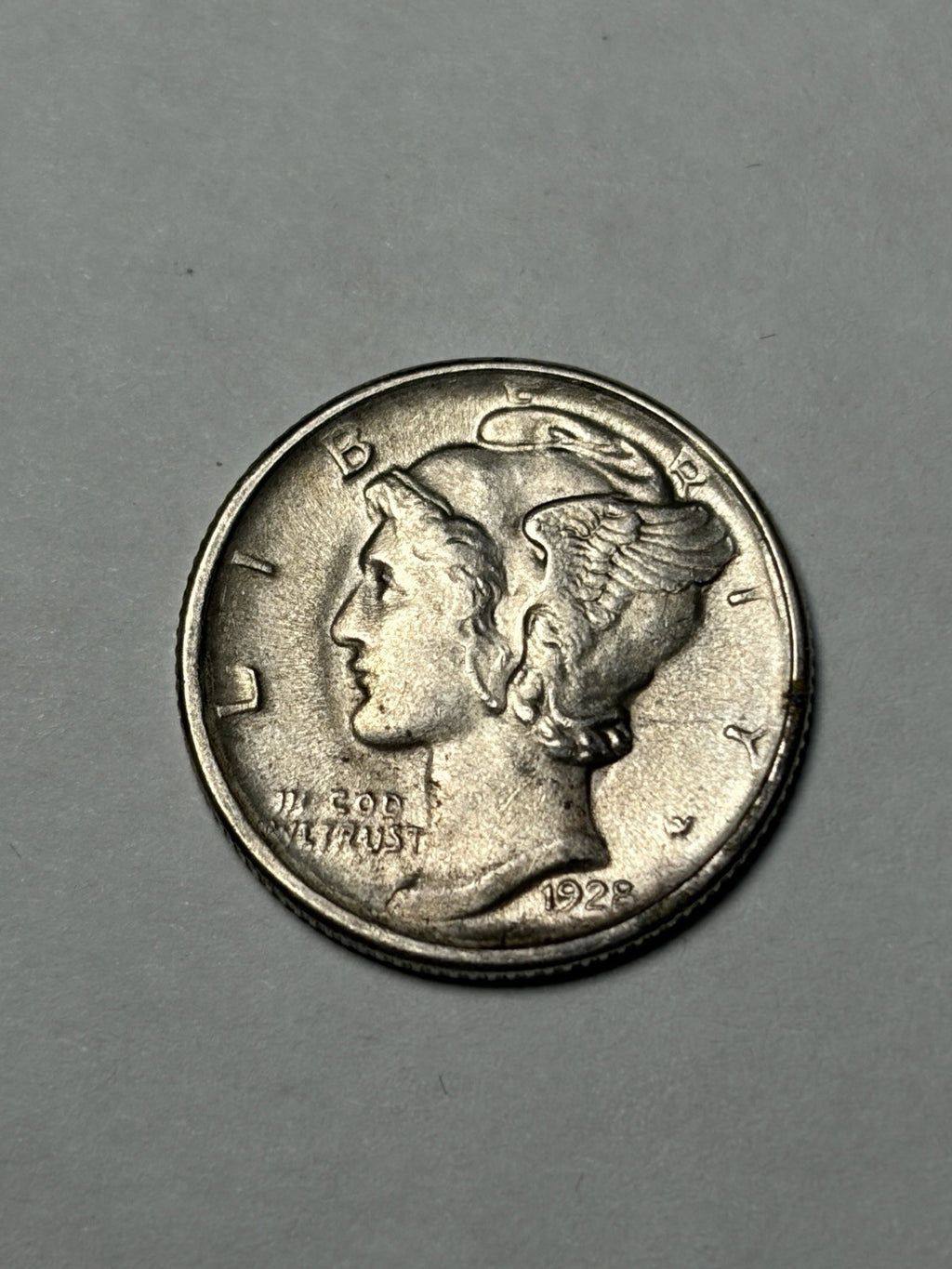 1928-D Mercury Silver Dime Strong Bands
