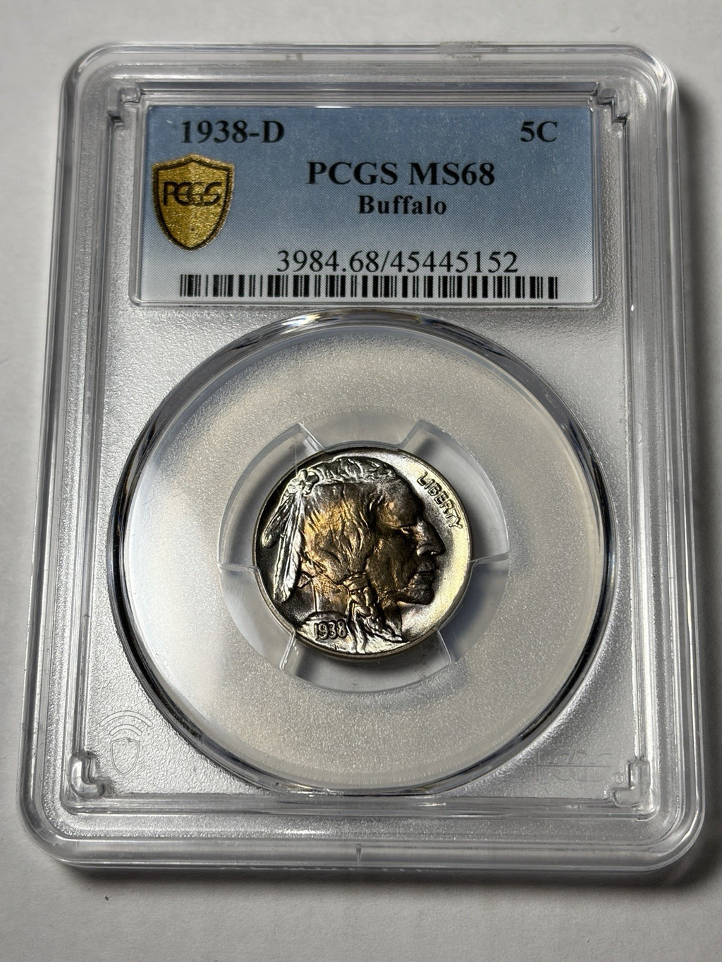 1938-D PCGS MS68 Buffalo Nickel Toned