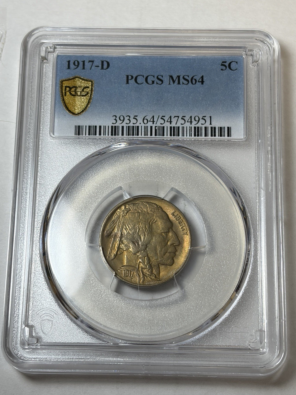 1917-D PCGS MS64 Buffalo Nickel Toned