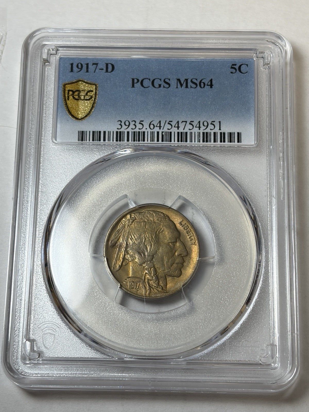 1917-D PCGS MS64 Buffalo Nickel Toned