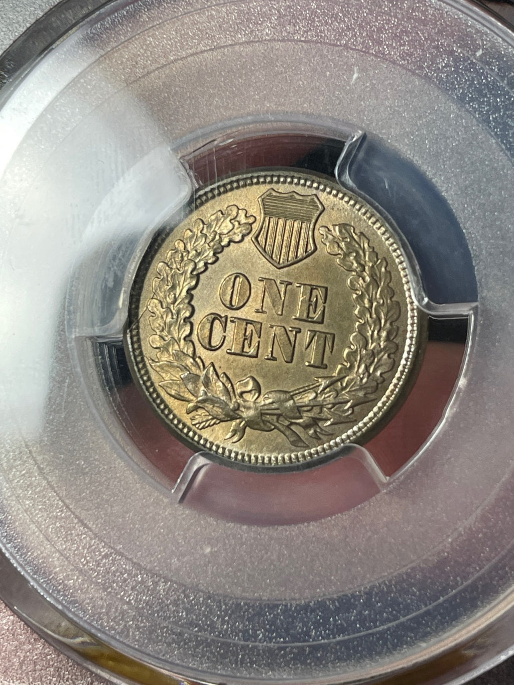 1863 PCGS MS63 Copper Nickel Indian Head Cent Toned