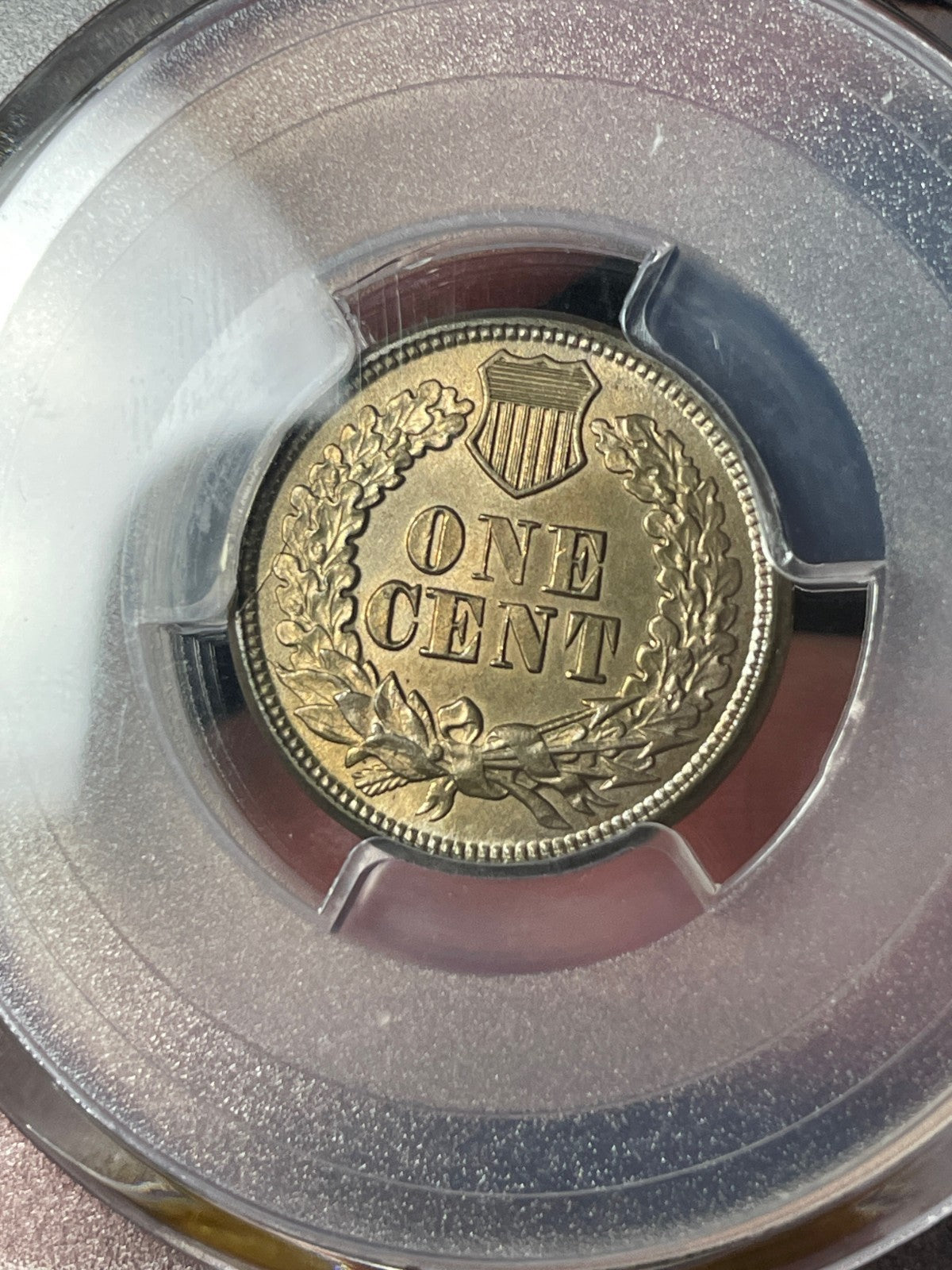 1863 PCGS MS63 Copper Nickel Indian Head Cent Toned