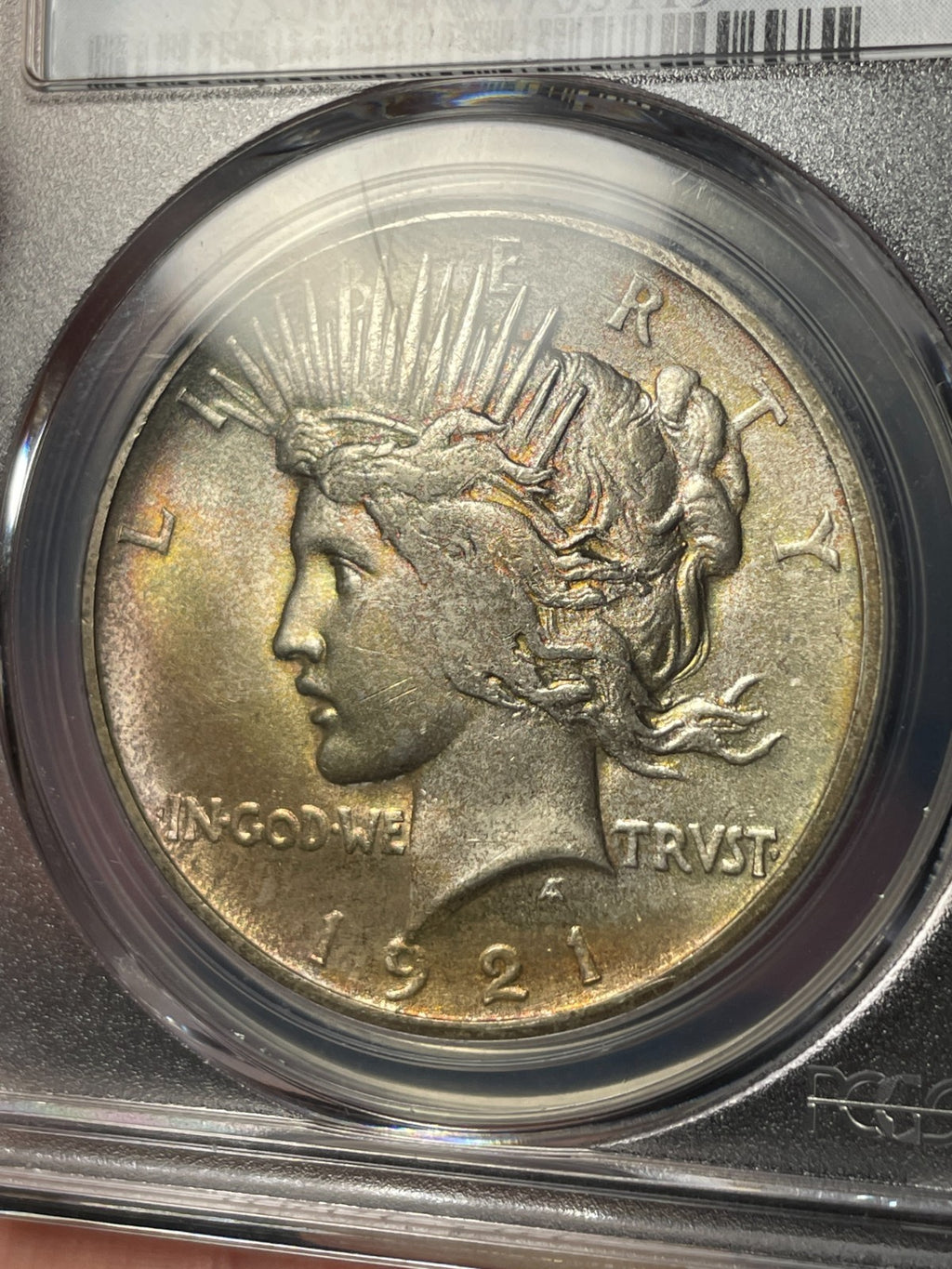 1921 PCGS MS64 Peace Silver Dollar Key Date Toned