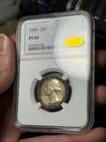 1939 NGC PF64 GOLD CAC Washington Quarter Toned , Ex. PCGS PR67!