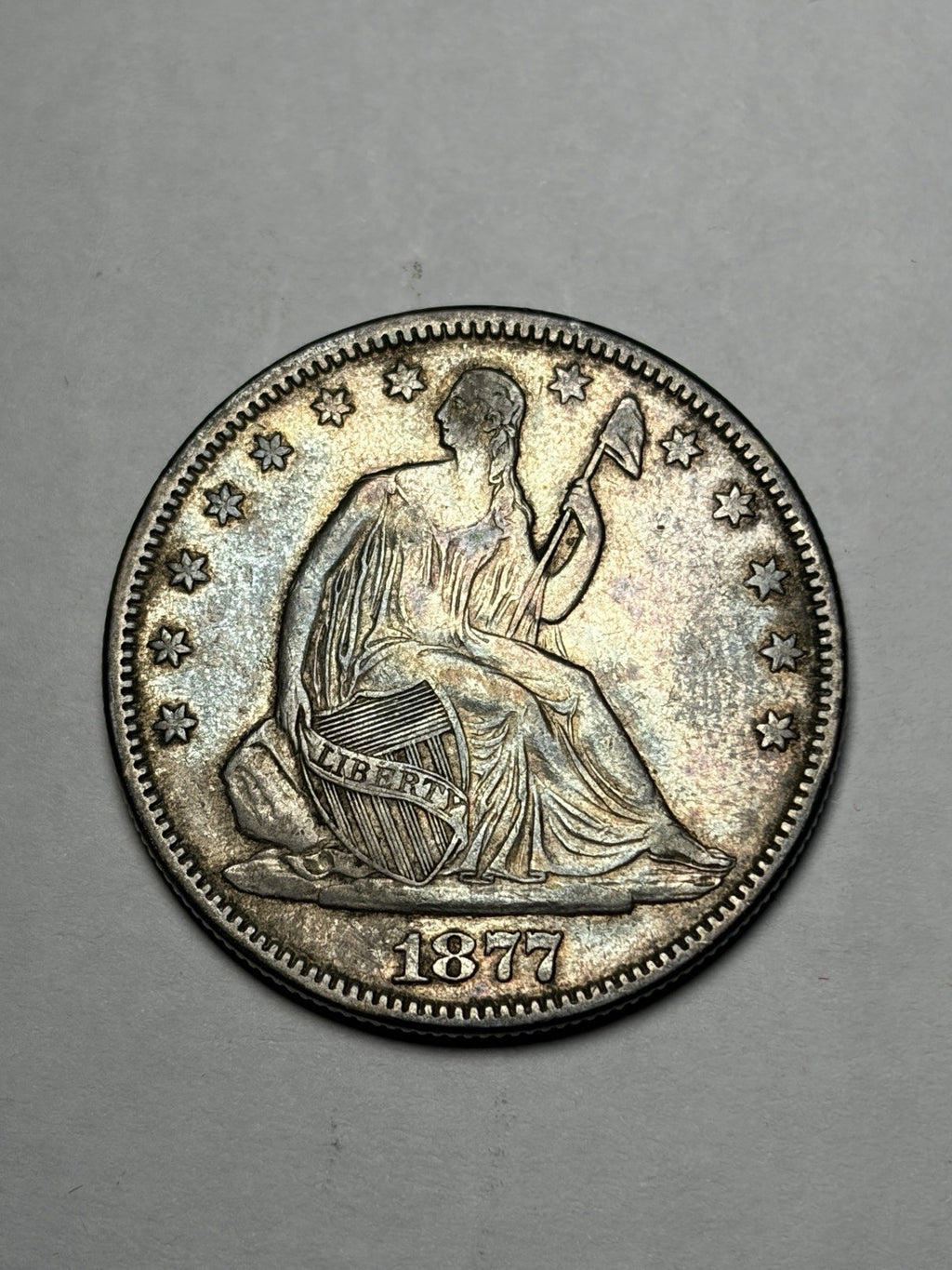 1877 Seated Liberty Half Dollar Toned