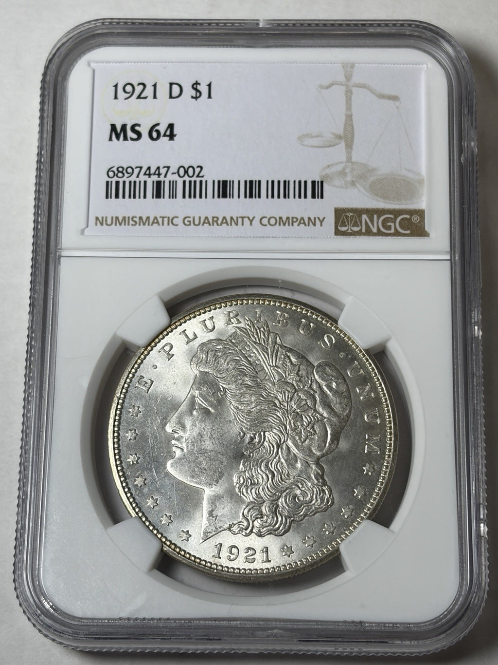 1921-D NGC MS64 Morgan Silver Dollar