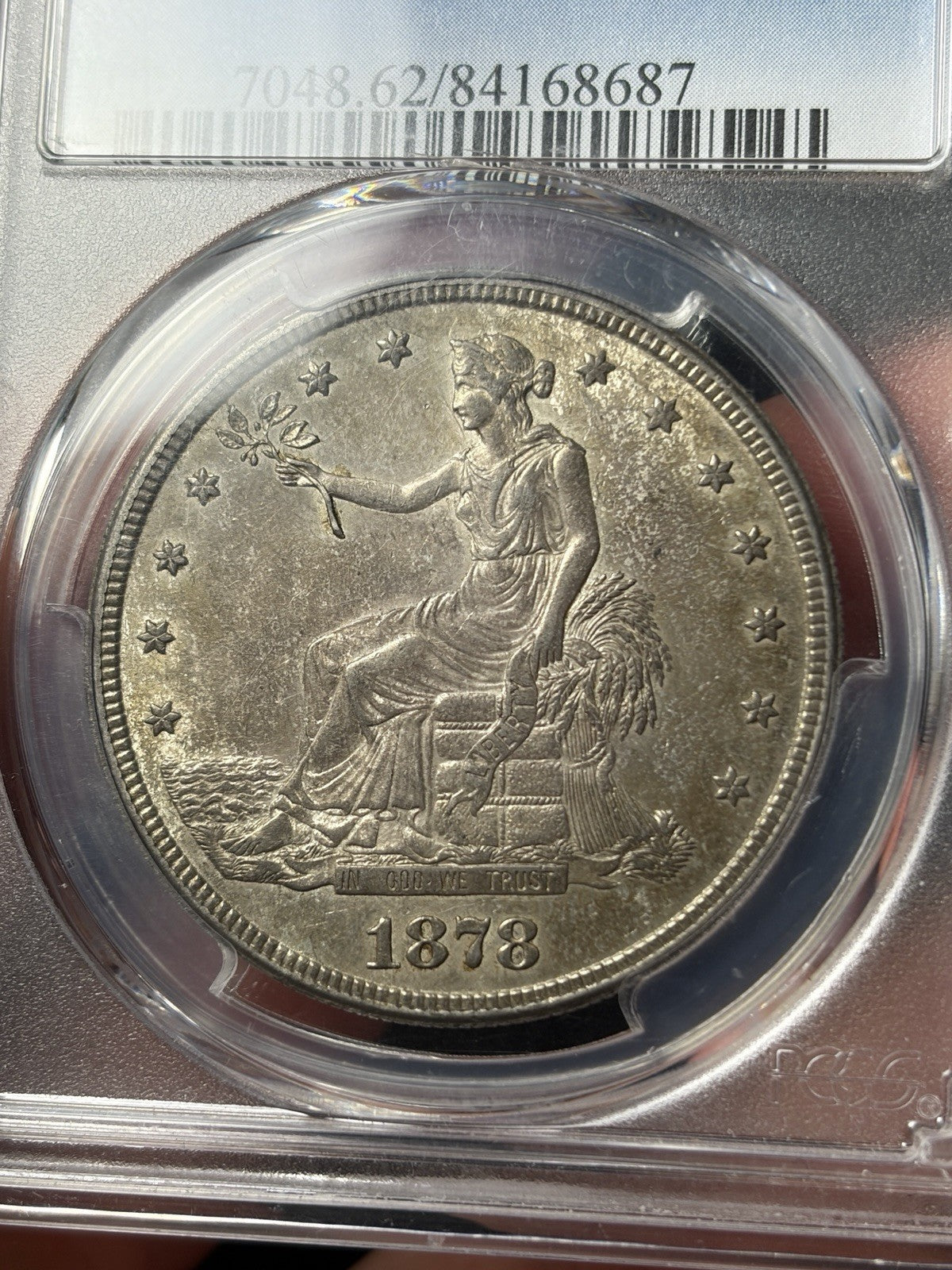 1878-S PCGS MS62 Trade Silver Dollar Original Look