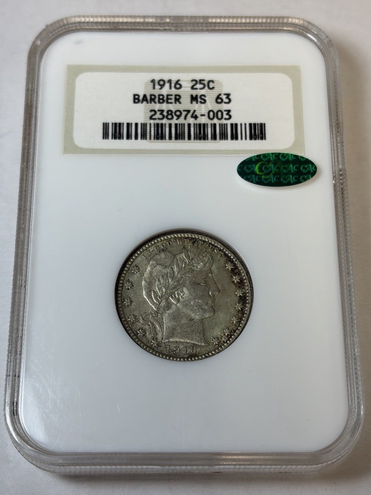 1916 NGC MS63 CAC Barber Quarter Flashy Reverse!