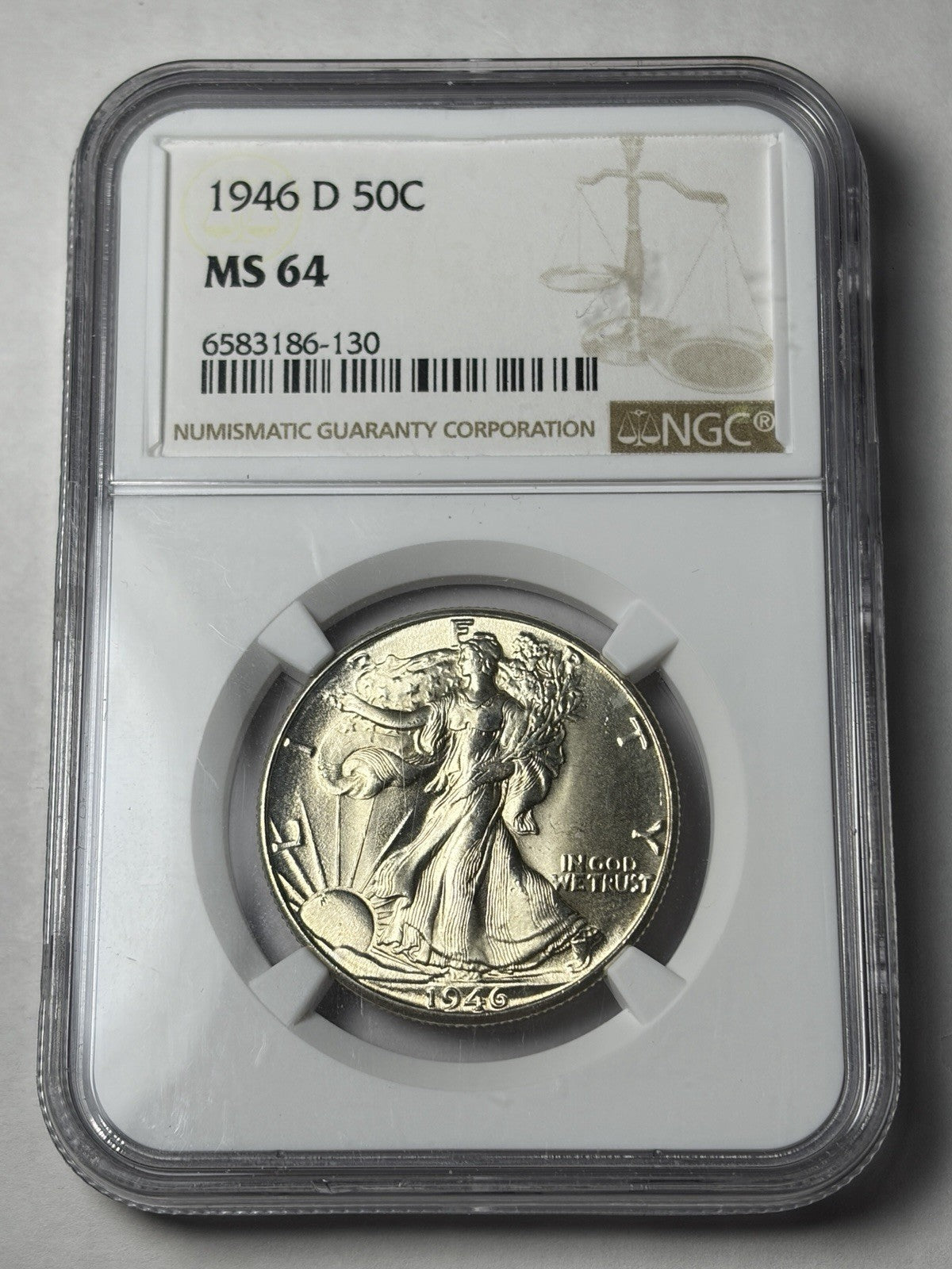 1946-D NGC MS64 Walking Liberty Half Dollar