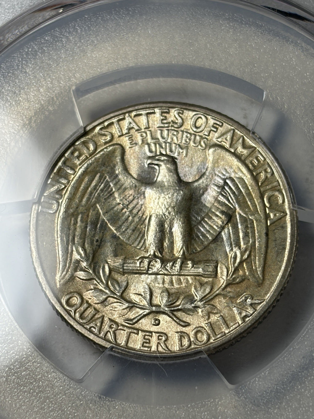 1949-D PCGS MS67 CAC Washington Silver Quarter Toned