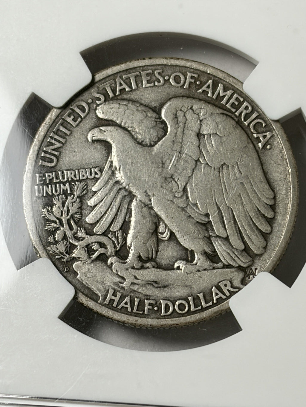 1921-D NGC F15 CAC Walking Liberty Half Dollar