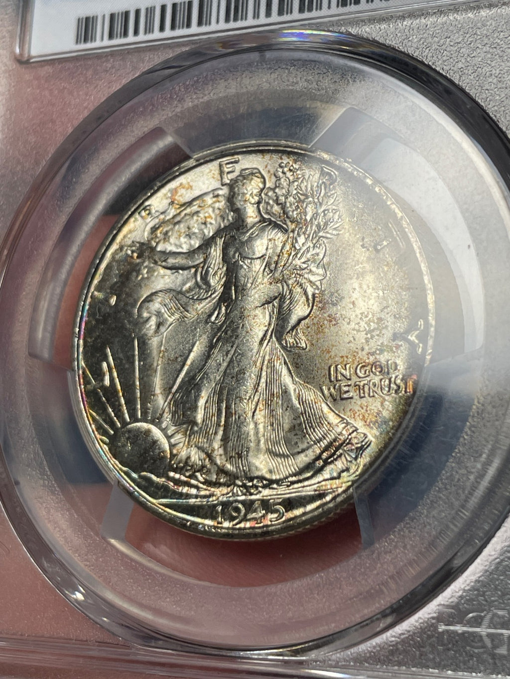 1945-S PCGS MS66+ Walking Liberty Half Dollar Toned High Grade