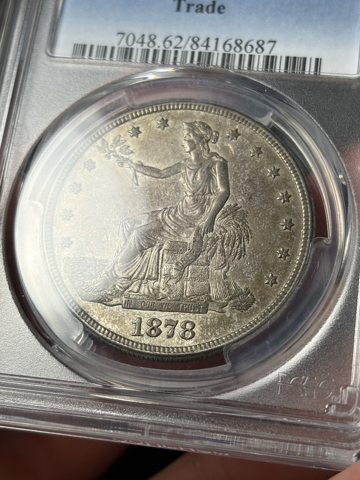 1878-S PCGS MS62 Trade Silver Dollar Original Look