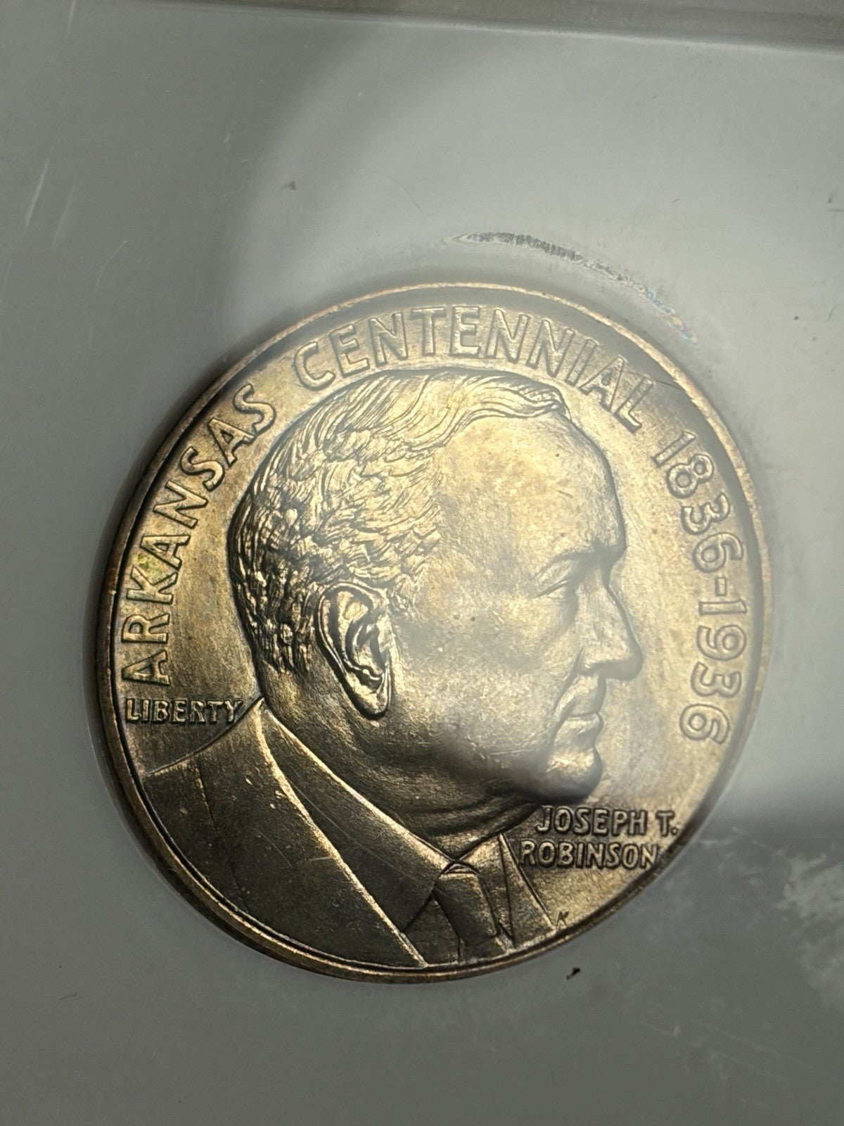 1936 NGC MS64 Robinson Arkansas Commemorative Half Dollar Toned Old Fatty Holder