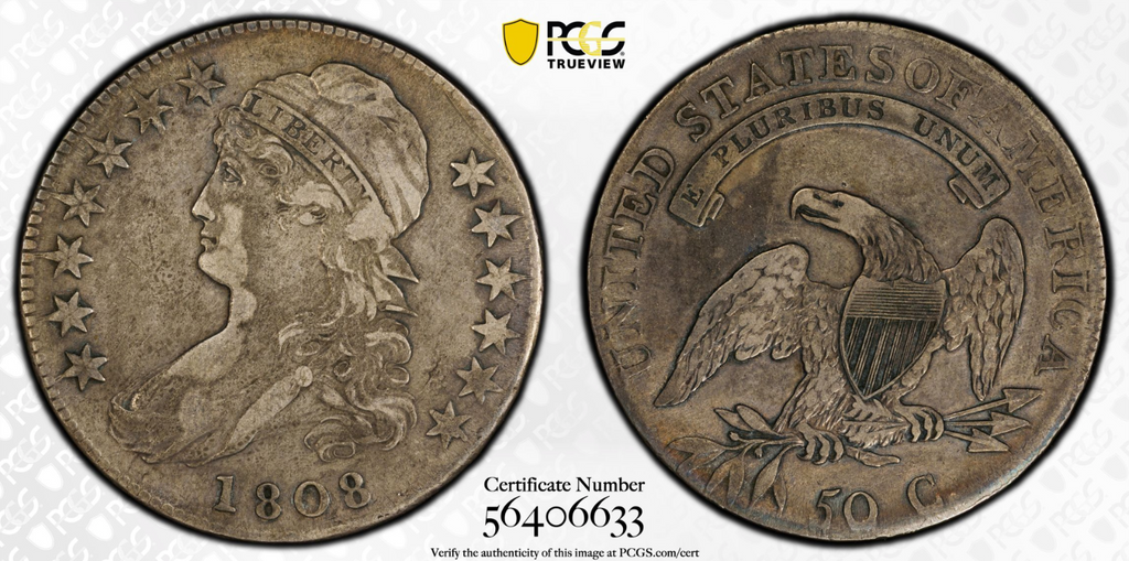 1808 PCGS XF Details Capped Bust Half Dollar