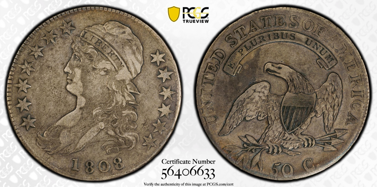 1808 PCGS XF Details Capped Bust Half Dollar