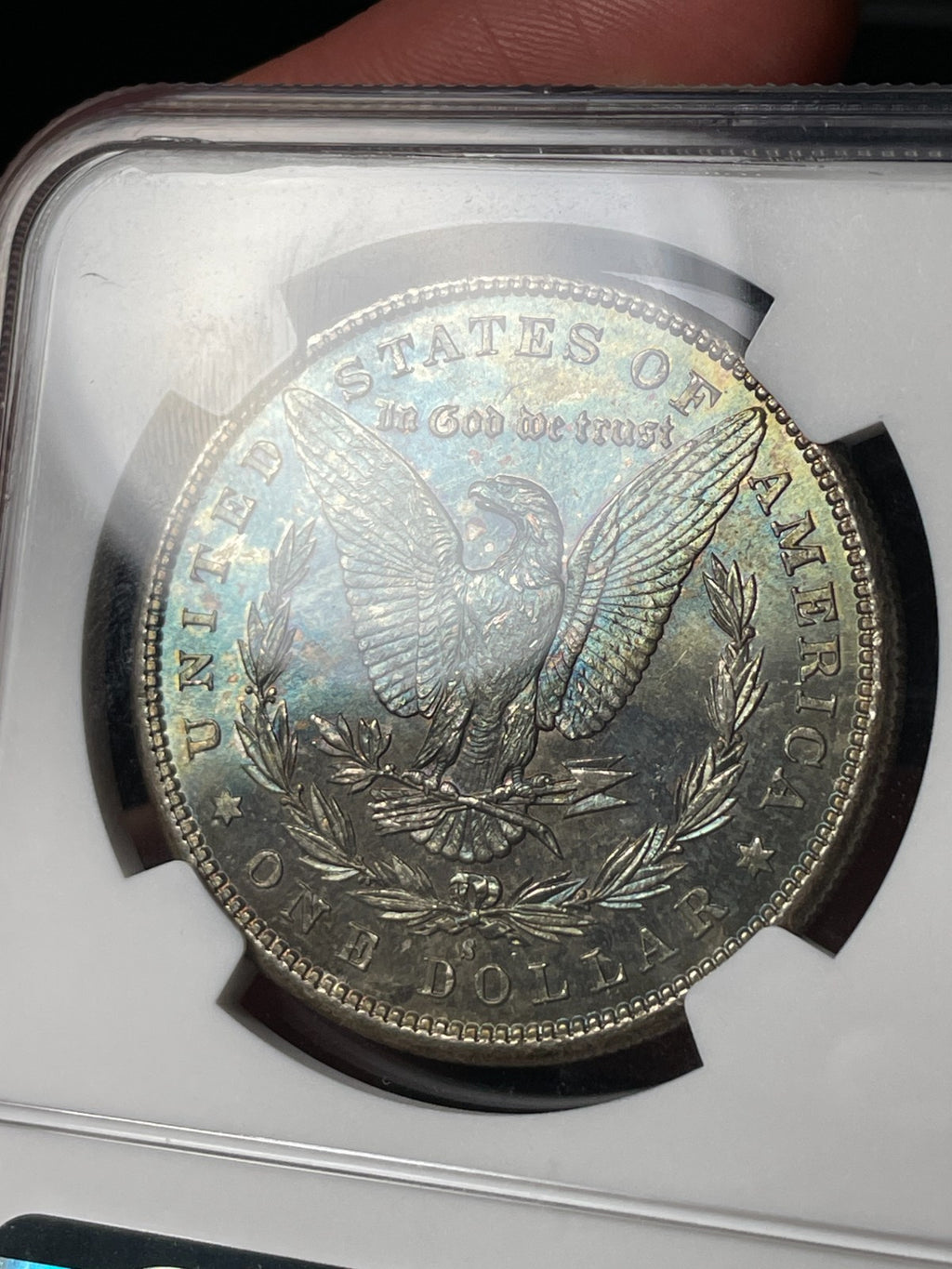 1881-S NGC MS67 Morgan Silver Dollar Blueberry Reverse Toned