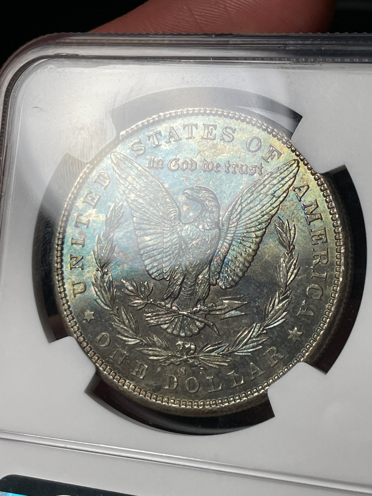 1881-S NGC MS67 Morgan Silver Dollar Blueberry Reverse Toned