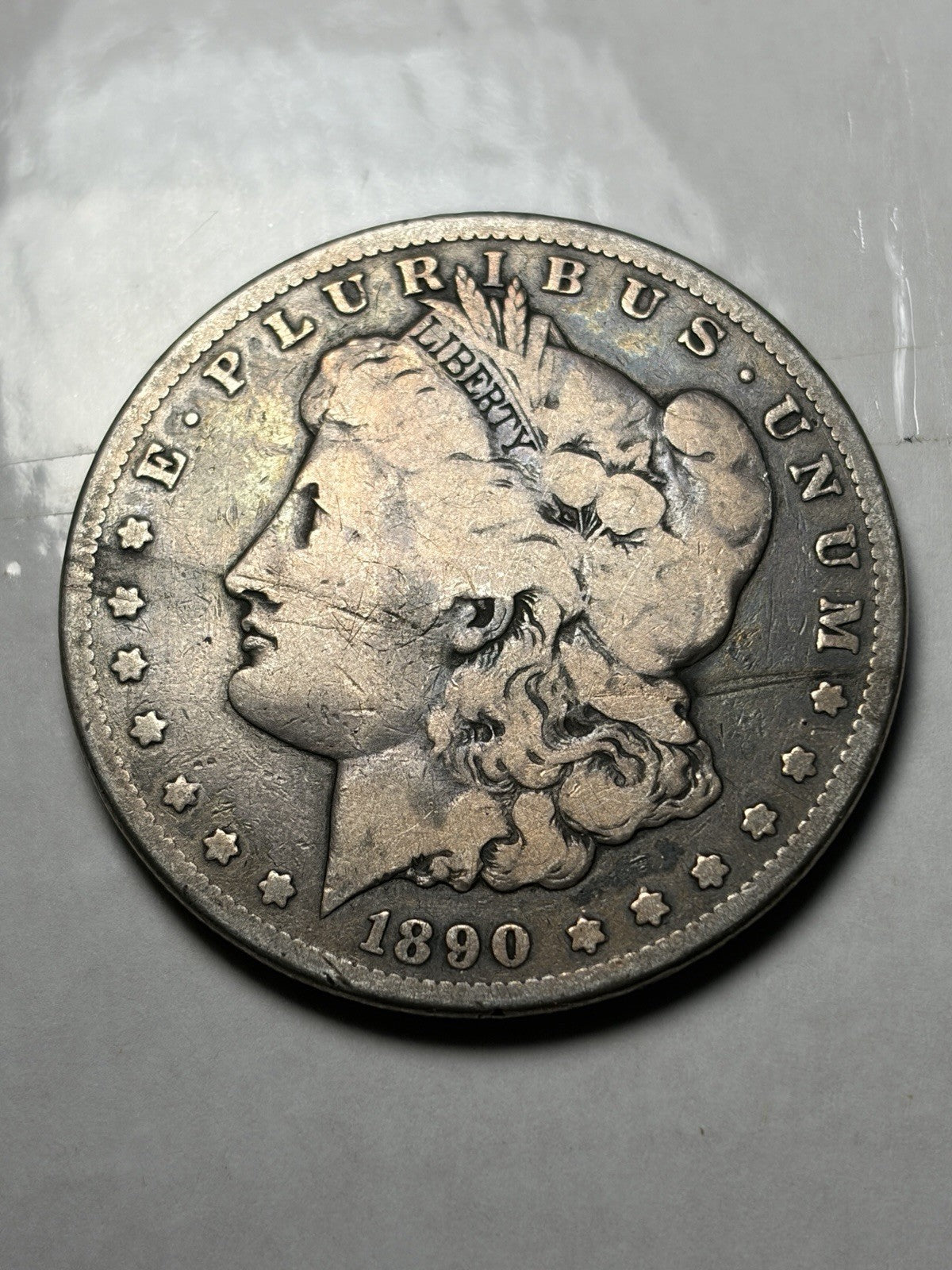 1890-CC Morgan Silver Dollar Tailbar Details