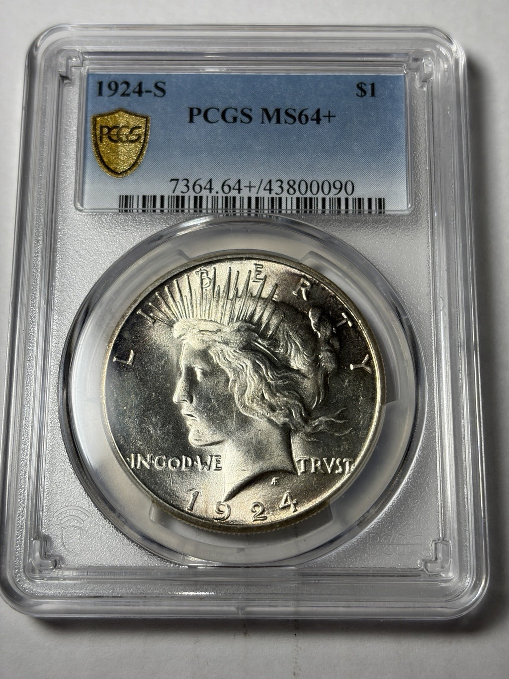1924-S PCGS MS64+ Peace Silver Dollar