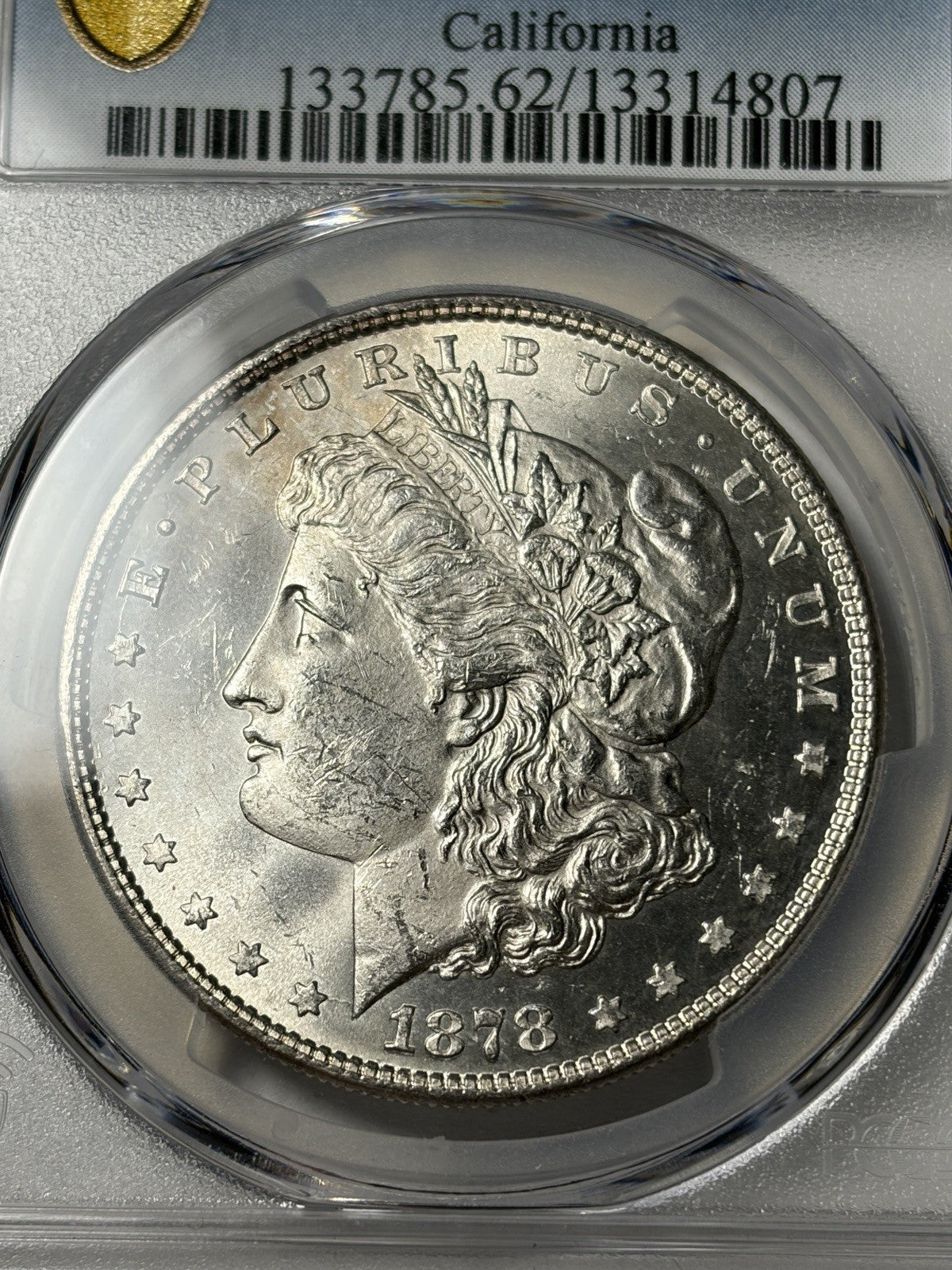 1878 8TF PCGS MS62 Morgan Silver Dollar VAM 2 Lines in LIB California Collection
