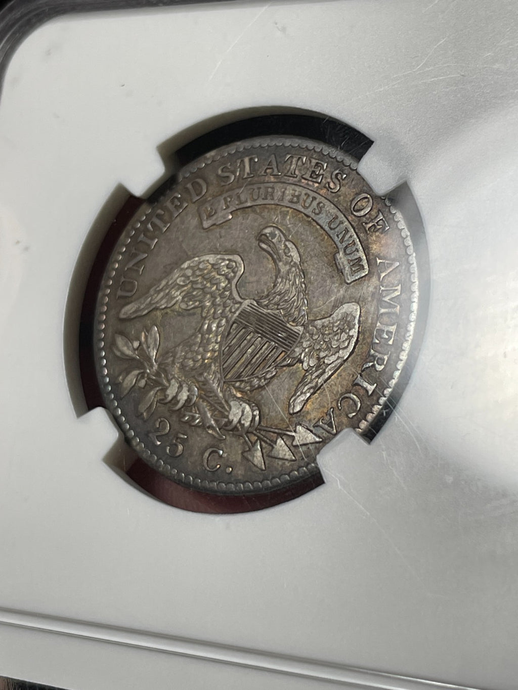 1818 NGC XF45 Capped Bust Quarter Toned Original Nice