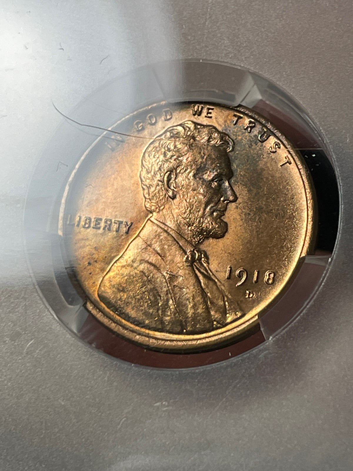 1918-D CACG MS64 RB Lincoln Wheat Cent Red Brown