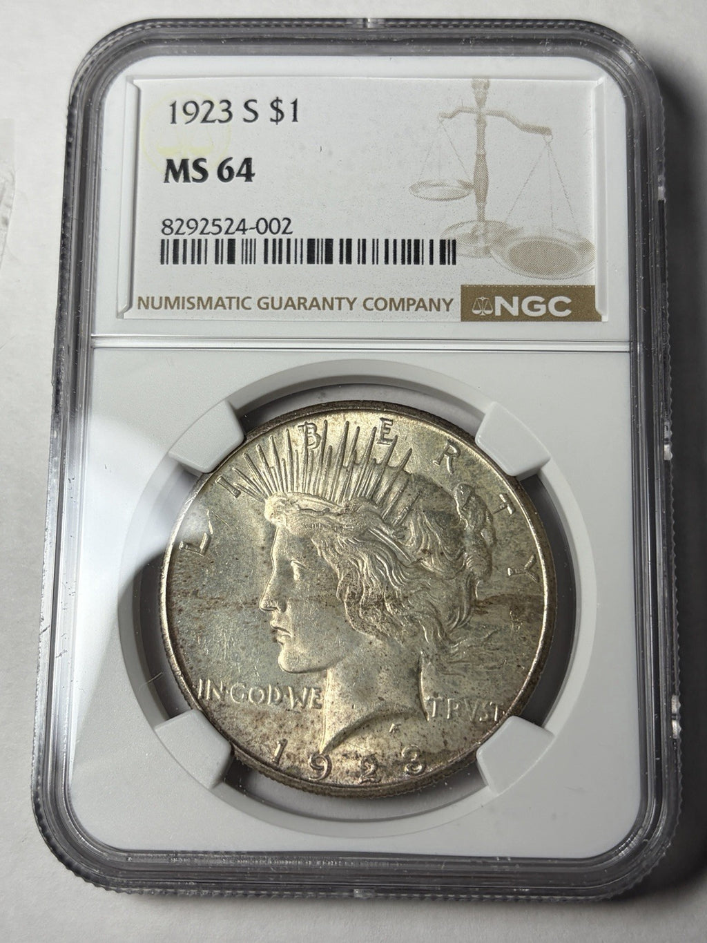 1923-S NGC MS64 Peace Silver Dollar