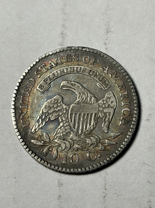 1825 Capped Bust Dime Toned Details