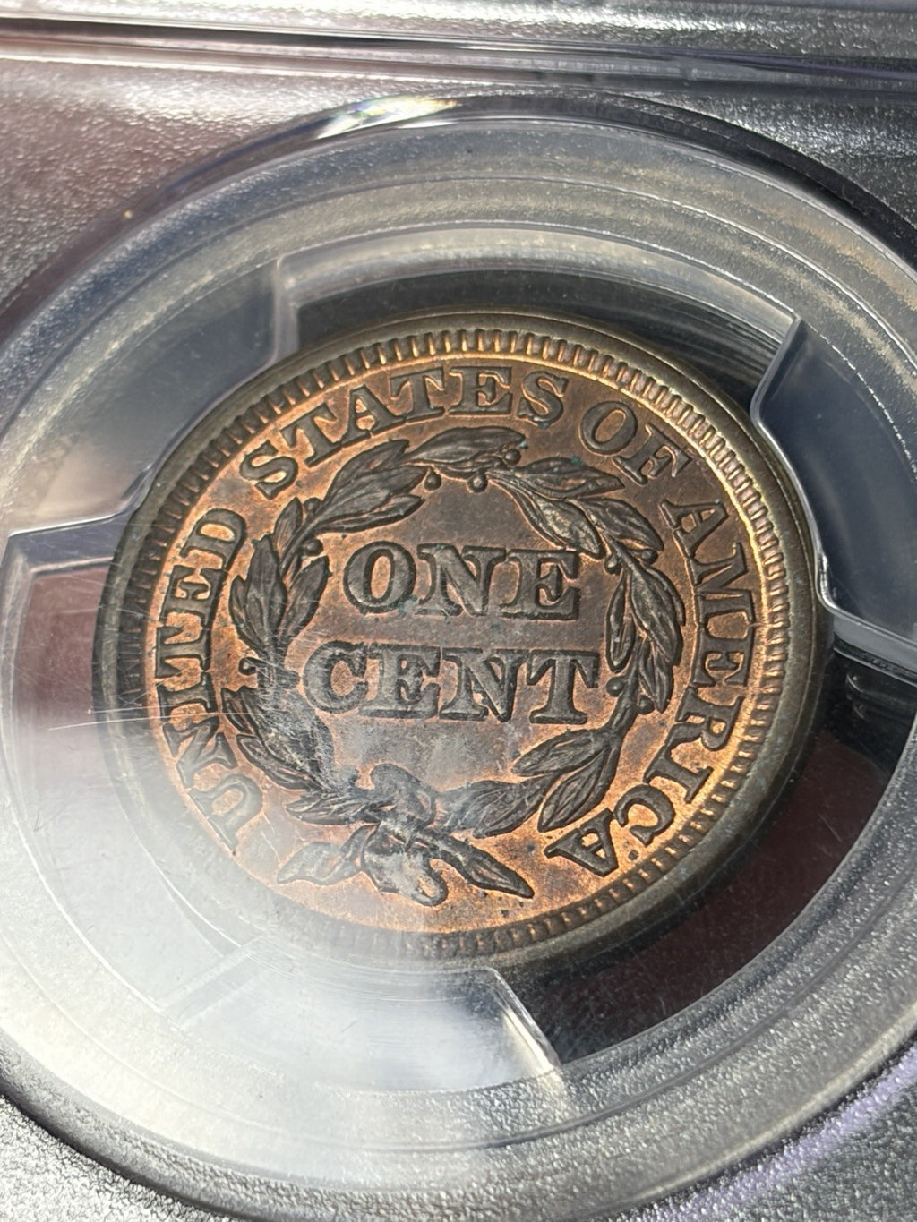 1848 PCGS MS65 RB CAC Braided Hair Large Cent