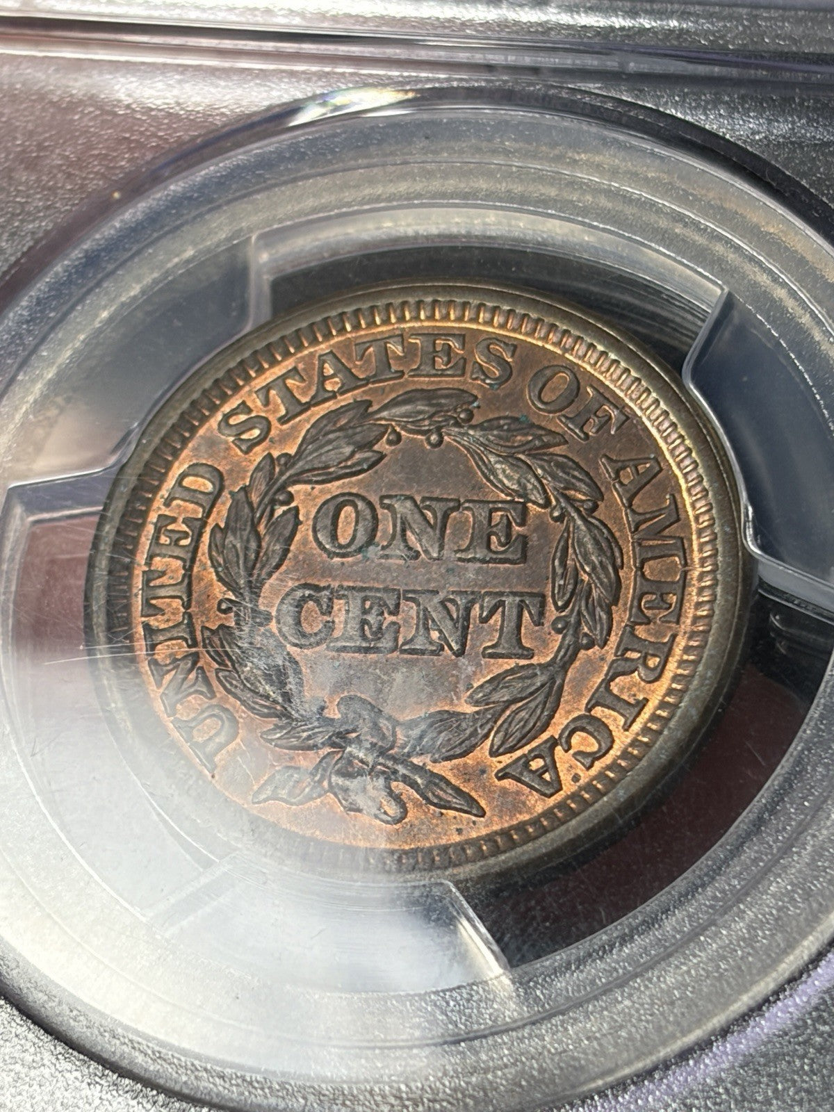 1848 PCGS MS65 RB CAC Braided Hair Large Cent