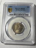 1883 PCGS MS65 With Cents Liberty V Nickel Toned