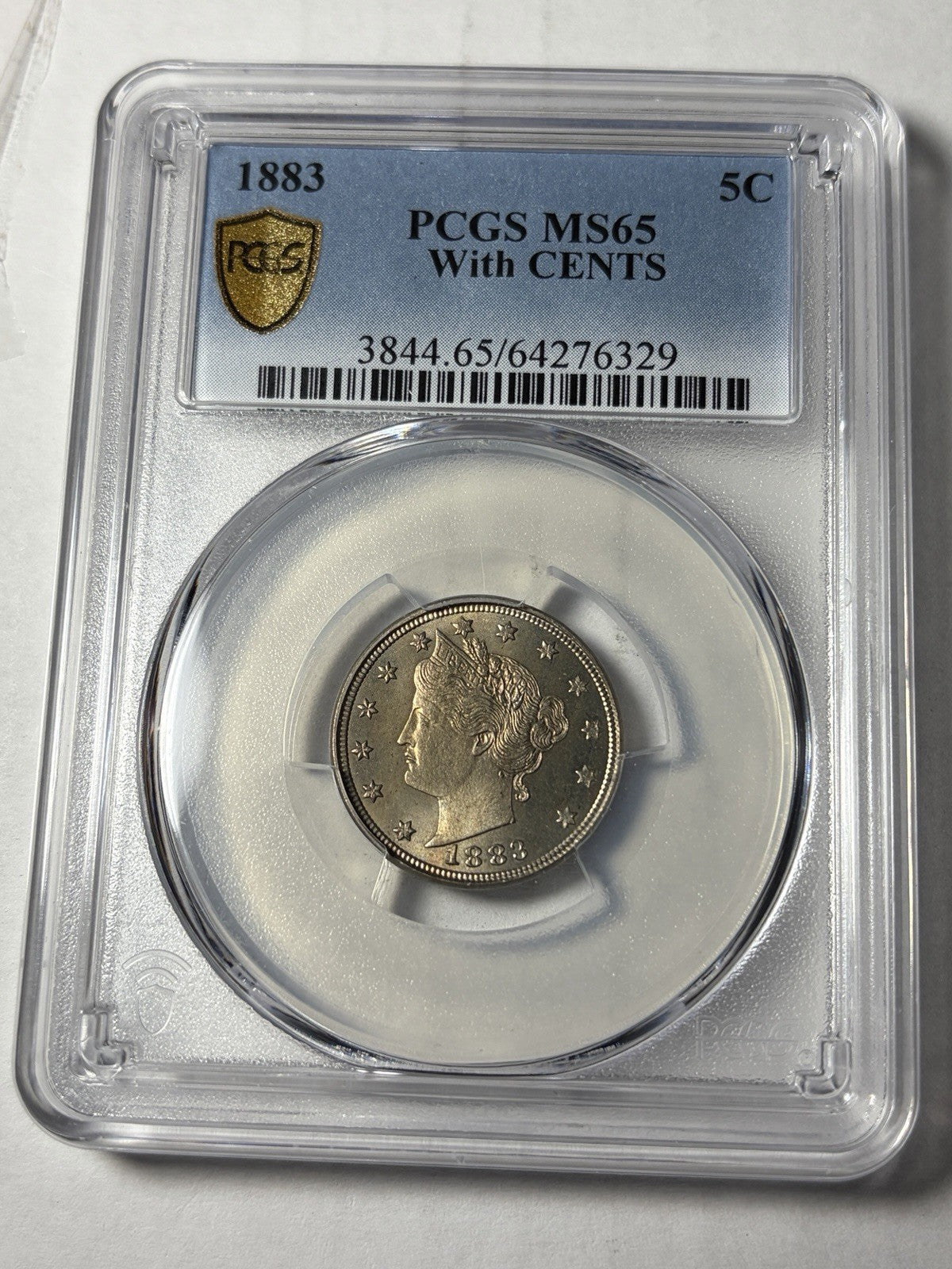 1883 PCGS MS65 With Cents Liberty V Nickel Toned