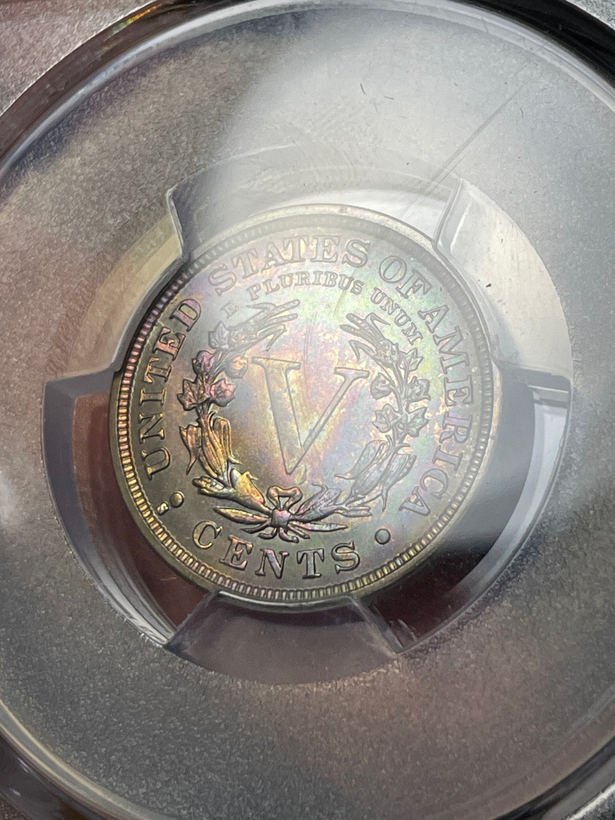1912-S PCGS MS66 Liberty V Nickel Key Date Rainbow Toning WOW!