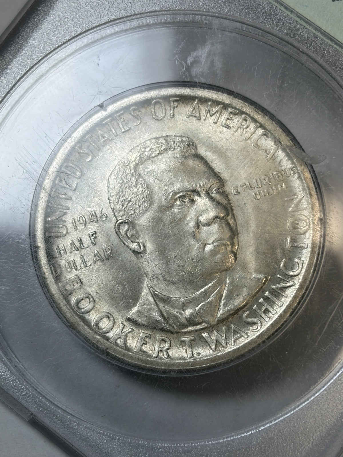 1946-S PCGS MS63 CAC Booker T Washington Commemorative Half Rattler