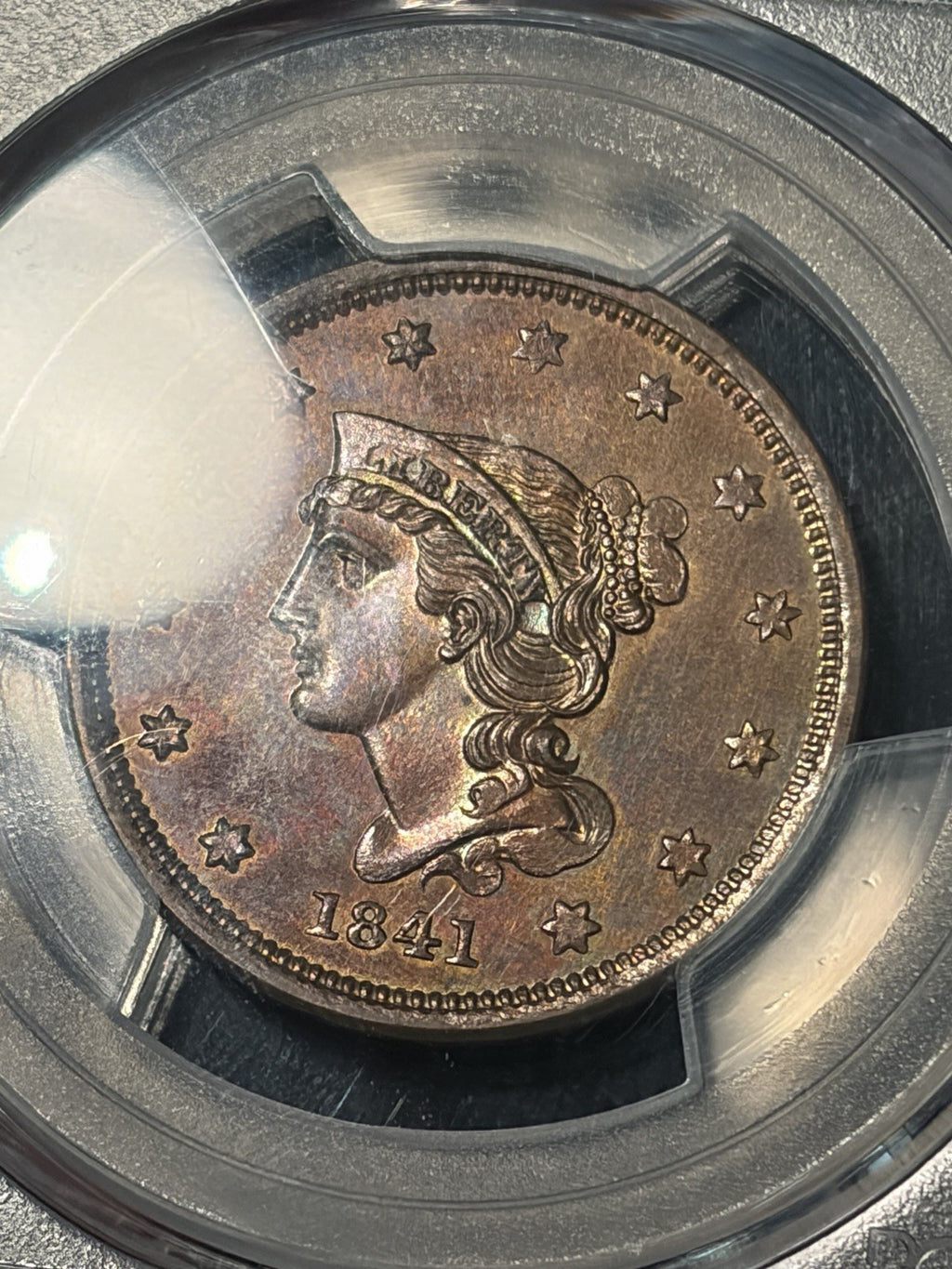 1841 PCGS PR64 BN Braided Hair Large Cent