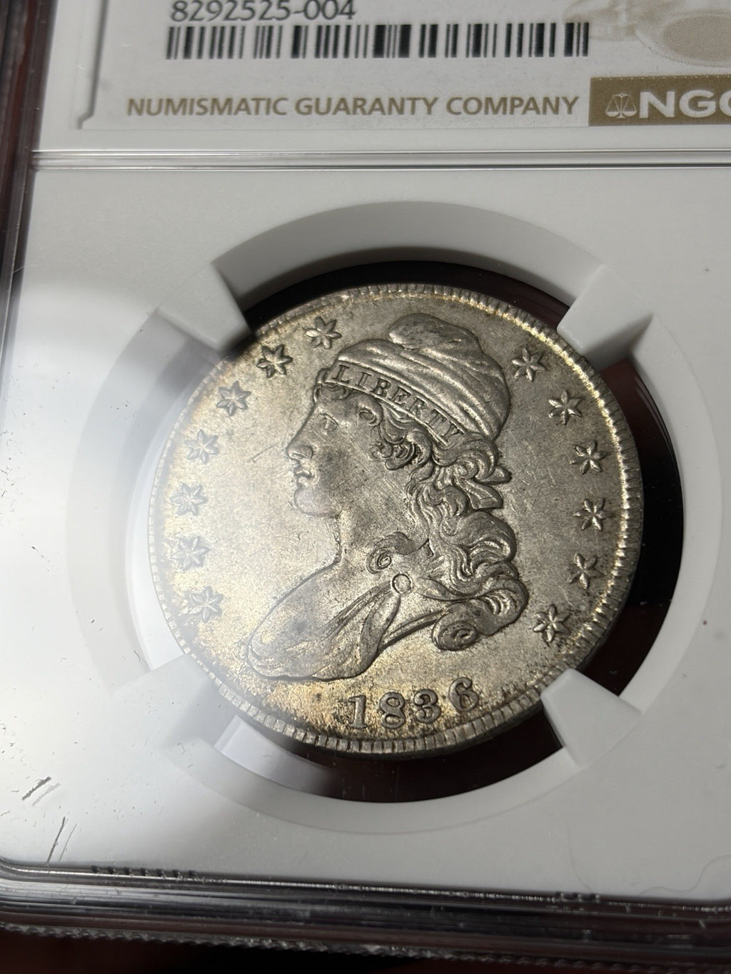 1836 NGC AU55 Capped Bust Half Dollar
