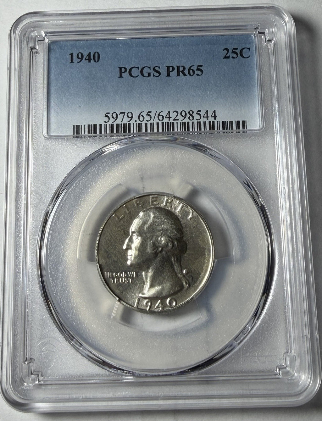 1940 PCGS PR65 Washington Quarter