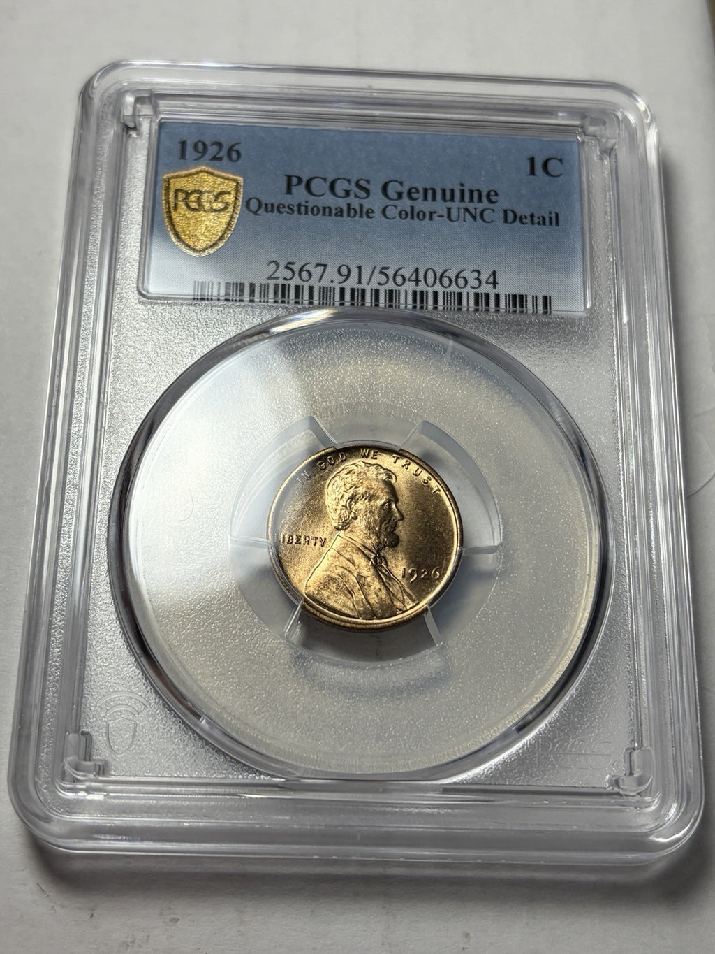 1926 PCGS UNC Details Lincoln Wheat Cent BU