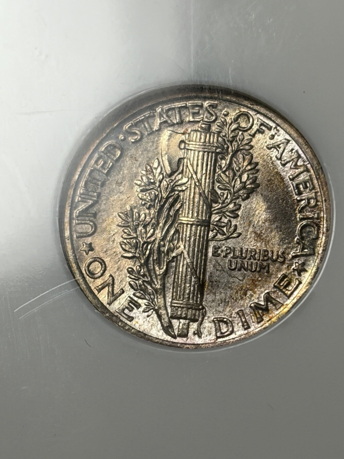 1916 NGC MS67 FB Mercury Dime Toned
