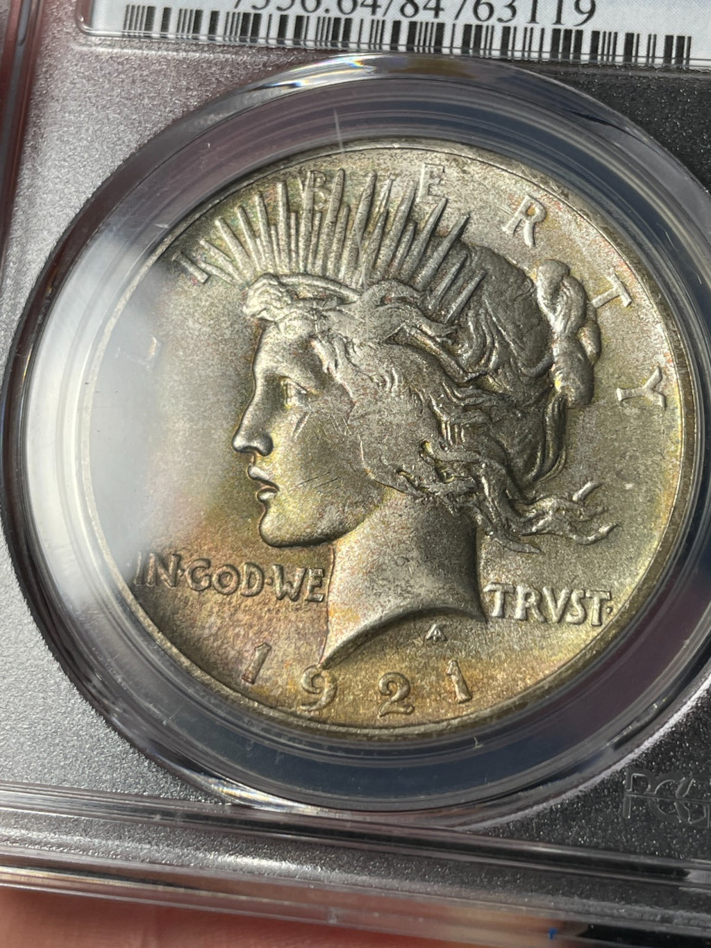 1921 PCGS MS64 Peace Silver Dollar Key Date Toned