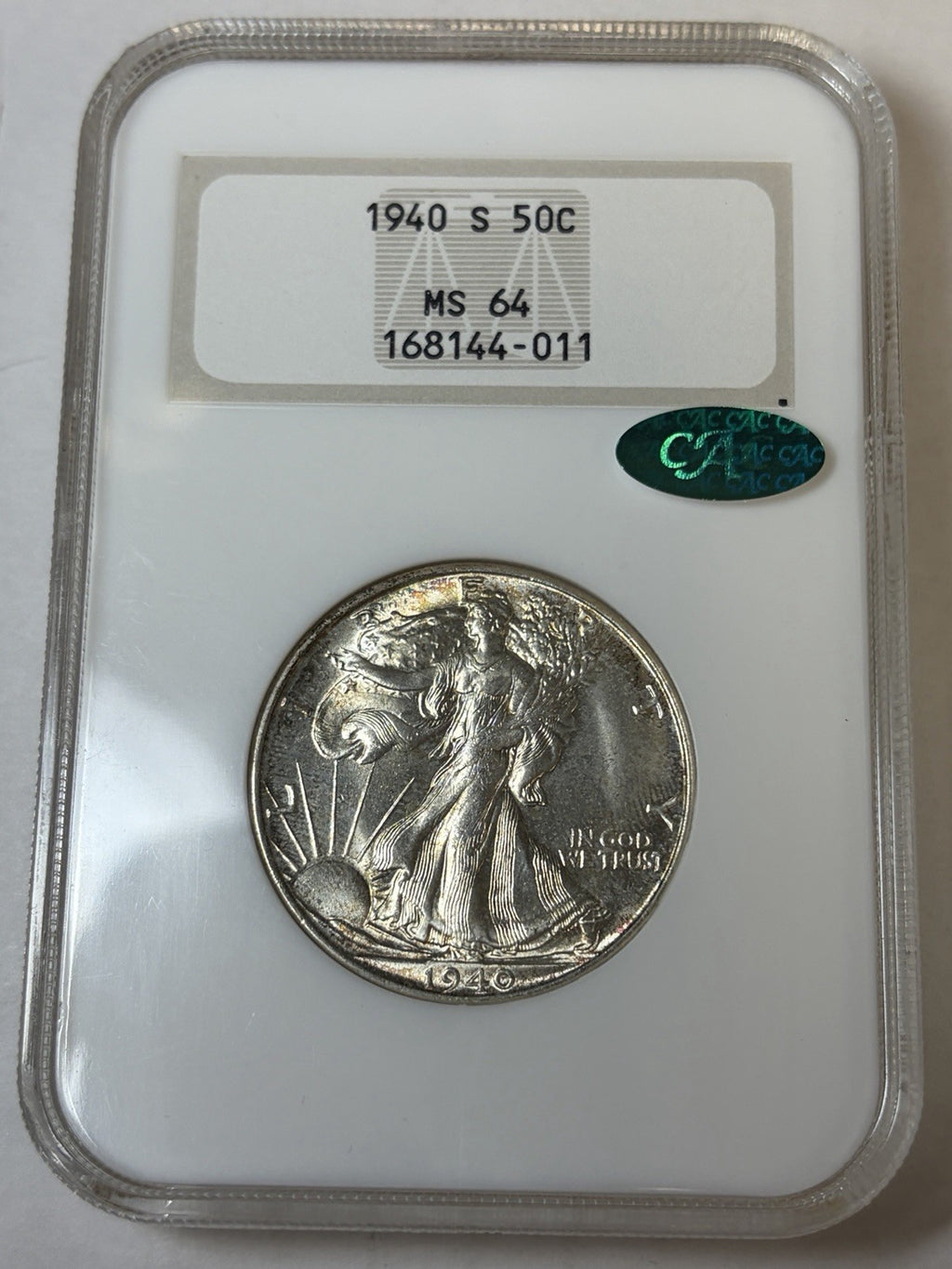 1940-S NGC MS64 CAC Walking Liberty Half Dollar Old Fatty Holder