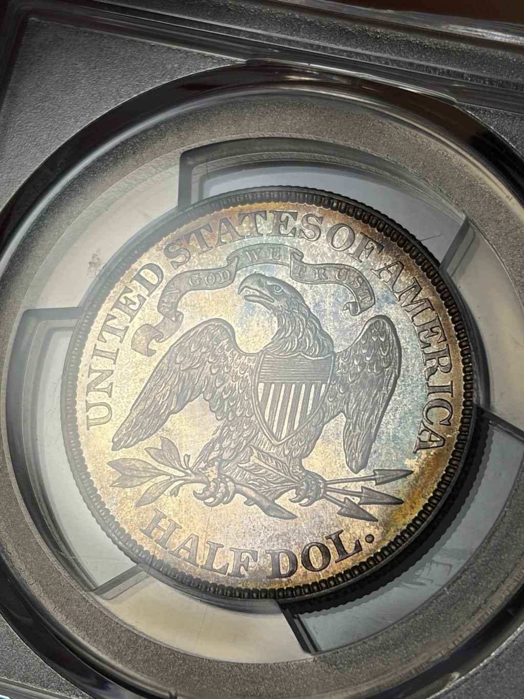 1873 PCGS PR65 Seated Liberty Half Dollar Witih Arrows Toned PROOF