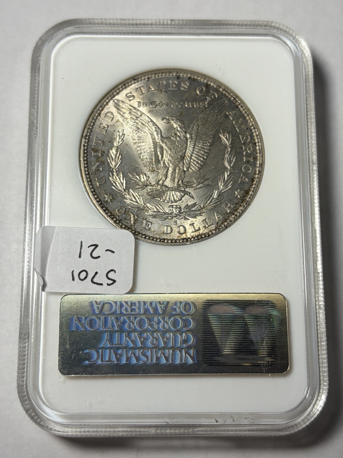 1890-S NGC MS65 Morgan Dollar Old Fatty Holder
