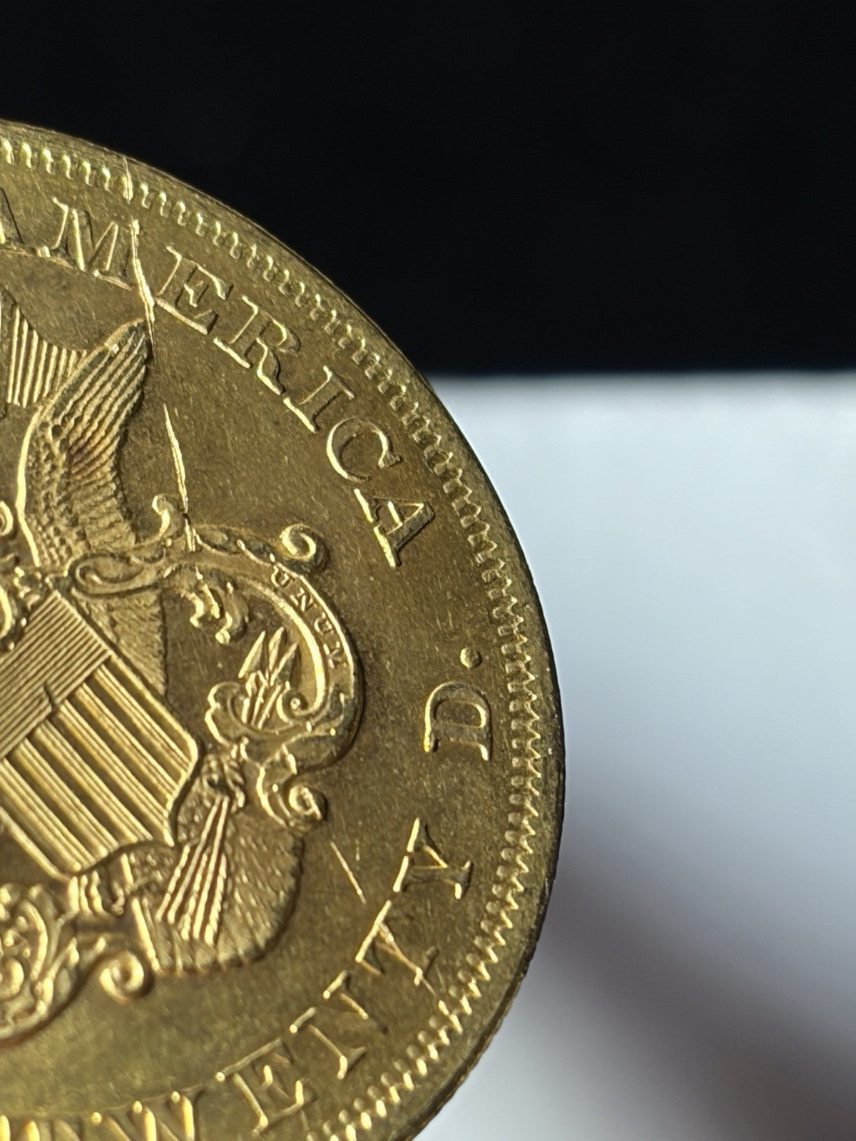 1861 Gold Double Eagle High Grade Details