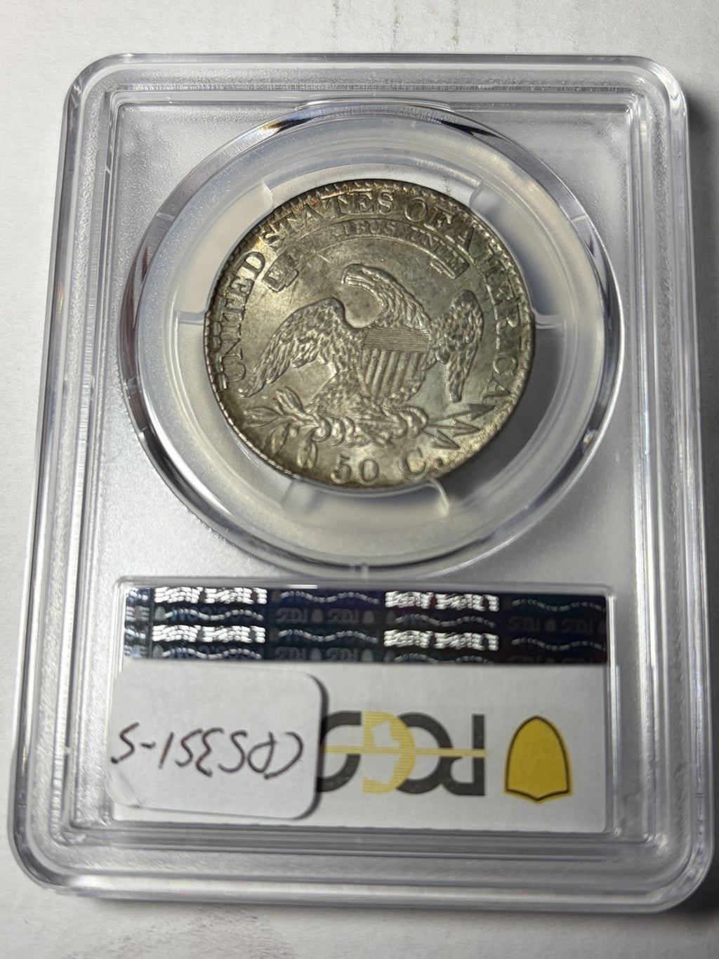 1827 PCGS AU58 Capped Bust Half Dollar O-136 Square Base 2
