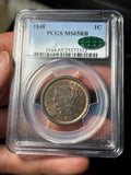 1848 PCGS MS65 RB CAC Braided Hair Large Cent