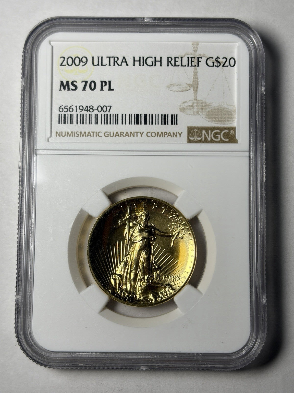 2009 NGC MS70 PL Saint Gaudens Ultra High Relief One Ounce Gold